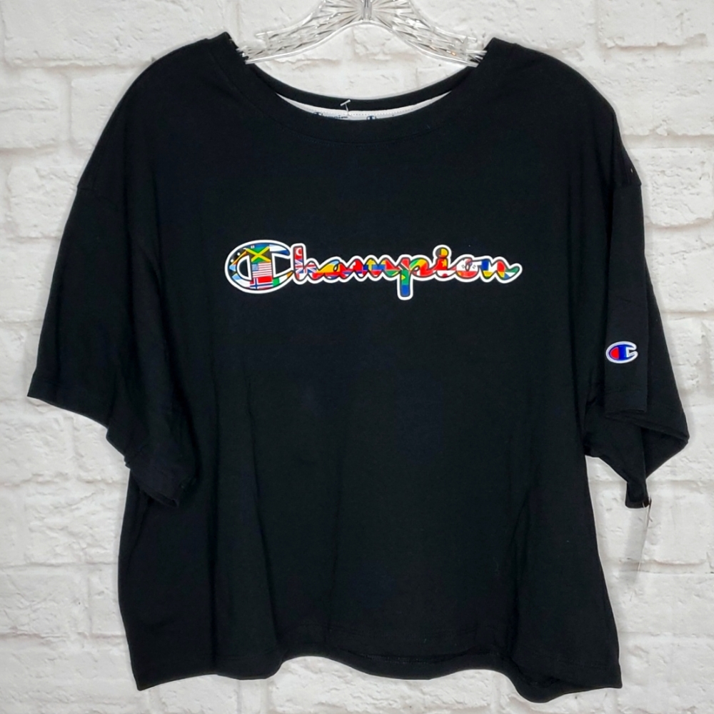 Champion cropped Flag Logo Tshirt